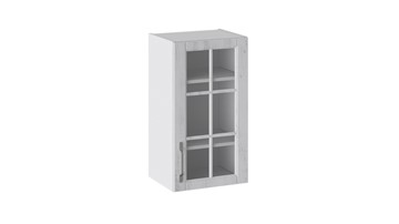 Настенный шкаф Прованс (Белый глянец/Санторини светлый) со стеклом В_72-40_1ДРс в Надыме