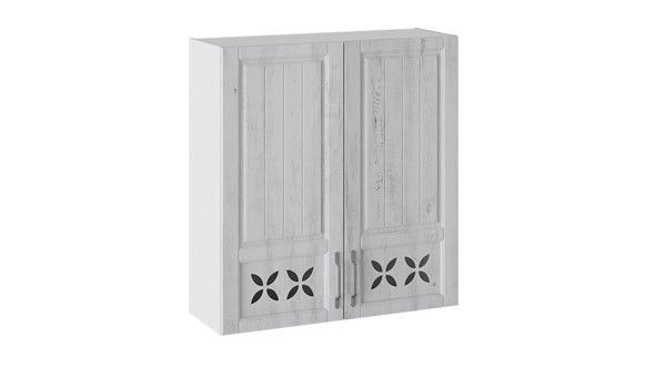 Кухонный навесной шкаф Прованс (Белый глянец/Санторини светлый) В_96-90_2ДРД в Салехарде - изображение