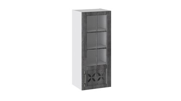 Кухонный навесной шкаф Прованс (Белый глянец/Санторини темный) cо стеклом правый В_96-40_1ДРДс(R) в Надыме