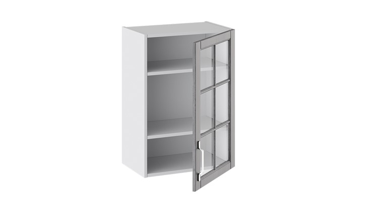 Шкаф настенный Прованс (Белый глянец/Санторини темный) со стеклом В_72-50_1ДРс в Салехарде - изображение 1