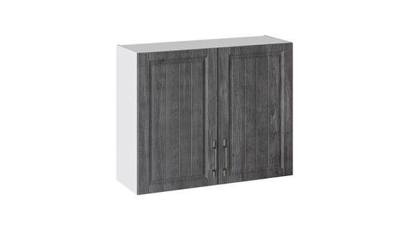Навесной шкаф Прованс (Белый глянец/Санторини темный) В_72-90_2ДР в Лабытнанги - изображение