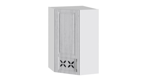 Шкаф навесной Прованс (Белый глянец/Санторини светлый) угловой ВУ45_96-(40)_1ДРД(L) в Салехарде - изображение