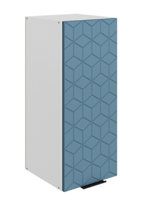 Кухонный навесной шкаф Стоун L300 Н720 (1 дв. гл.) с фрезеровкой (белый/изумруд софттач) в Салехарде