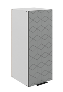 Шкаф на кухню Стоун L300 Н720 (1 дв. гл.) с фрезеровкой (белый/оникс софттач) в Салехарде - предосмотр