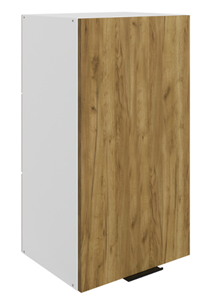 Кухонный шкаф Стоун L400 Н720 (1 дв. гл.) (белый/акация светлая) в Салехарде - предосмотр
