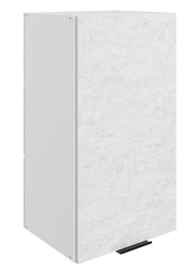 Навесной шкаф Стоун L400 Н720 (1 дв. гл.) (белый/белая скала) в Салехарде - предосмотр