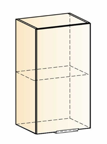 Кухонный навесной шкаф Стоун L400 Н720 (1 дв. гл.) (белый/лайт грей софттач) в Салехарде - предосмотр 1