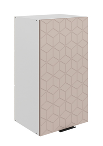 Настенный шкаф Стоун L400 Н720 (1 дв. гл.) с фрезировкой (белый/грей софттач) в Салехарде - предосмотр
