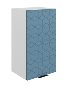 Кухонный шкаф Стоун L400 Н720 (1 дв. гл.) с фрезировкой (белый/изумруд софттач) в Салехарде - предосмотр