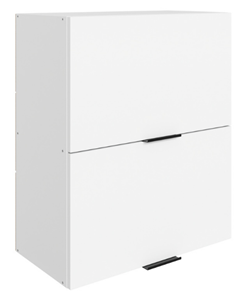 Навесной кухонный шкаф Стоун L600 Н720 (2 дв. гл. гориз.) (белый/джелато софттач) в Лабытнанги