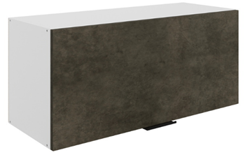 Настенный шкаф Стоун L800 Н360 (1 дв. гл.) (белый/камень темно-серый) в Надыме