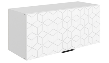 Шкаф настенный Стоун L800 Н360 (1 дв. гл.) с фрезировкой (белый/джелато софттач) в Салехарде