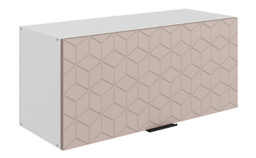 Кухонный шкаф Стоун L800 Н360 (1 дв. гл.) с фрезировкой (белый/грей софттач) в Салехарде