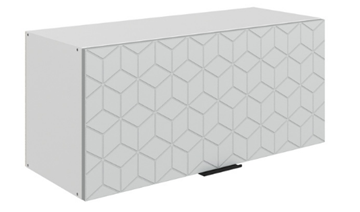 Шкаф навесной Стоун L800 Н360 (1 дв. гл.) с фрезировкой (белый/лайт грей софттач) в Лабытнанги