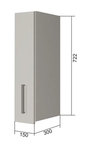 Кухонный навесной шкаф В7 15, Антрацит/Белый в Лабытнанги