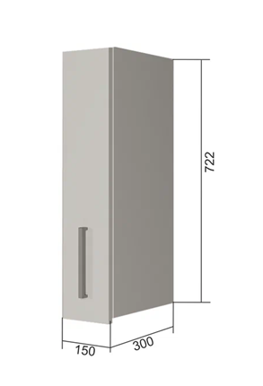 Навесной шкаф В7 15, Сатин/Белый в Салехарде - изображение