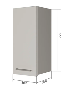 Навесной кухонный шкаф В7 30, МДФ Грей/Белый в Салехарде