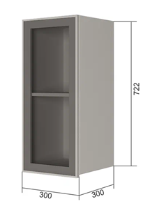 Кухонный навесной шкаф В7 30, Стекло/Белый в Лабытнанги