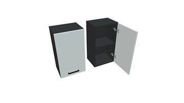 Навесной кухонный шкаф В7 40, Белое гладкое Ламарти/Антрацит в Надыме