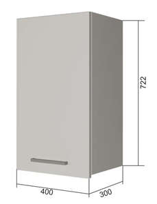 Шкаф на кухню В7 40, МДФ Софт бирюза/Антрацит в Лабытнанги