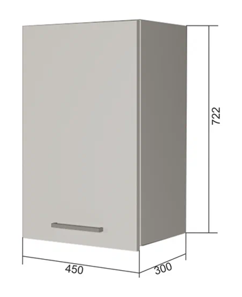 Шкаф на кухню В7 45, Сатин/Белый в Салехарде - изображение
