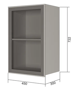 Кухонный навесной шкаф В7 45, Стекло/Антрацит в Лабытнанги