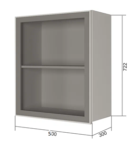 Навесной кухонный шкаф В7 50, Стекло/Антрацит в Тарко-Сале