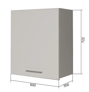 Навесной кухонный шкаф В7 60, Бетон пайн/Белый в Лабытнанги - предосмотр