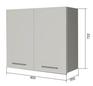 Навесной кухонный шкаф В7 80, МДФ Грей/Антрацит в Салехарде