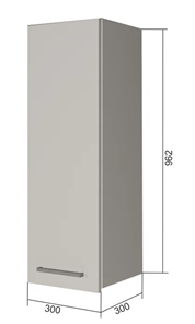 Кухонный навесной шкаф В9 30, Сатин/Белый в Салехарде - предосмотр