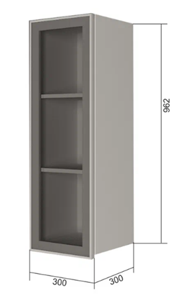 Шкаф на кухню В9 30, Стекло/Антрацит в Салехарде - изображение