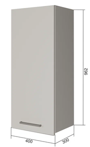 Навесной шкаф В9 40, Бетон пайн/Белый в Тарко-Сале