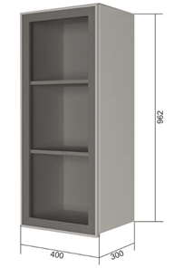 Кухонный навесной шкаф В9 40, Стекло/Белый в Тарко-Сале