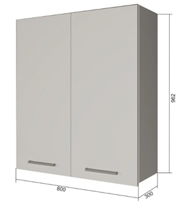Навесной кухонный шкаф В9 80, МДФ Графит/Белый в Салехарде