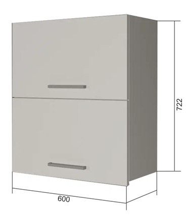 Кухонный шкаф ВГ2 60, Сатин/Белый в Надыме - изображение