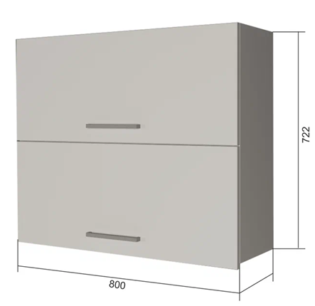 Навесной шкаф ВГ2 80, Сатин/Белый в Салехарде - изображение