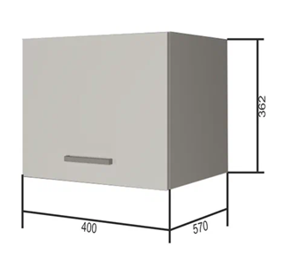 Навесной кухонный шкаф ВГ40Г, Белое гладкое Ламарти/Антрацит в Тарко-Сале