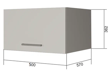 Шкаф настенный ВГ50Г, Белое гладкое Ламарти/Антрацит в Тарко-Сале
