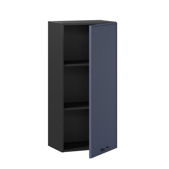 Навесной шкаф высокий 450 Индиго ЛД 298.430.000.153, Чёрный/Тёмно-синий в Салехарде - изображение 1