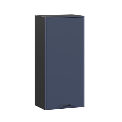 Навесной шкаф высокий 450 Индиго ЛД 298.430.000.153, Чёрный/Тёмно-синий в Салехарде - изображение
