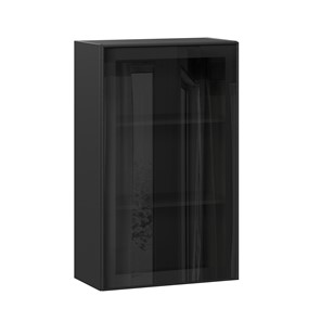 Шкаф кухонный высокий со стеклом 600 Индиго ЛД 298.450.000.170, Чёрный/Чёрный в Салехарде - предосмотр