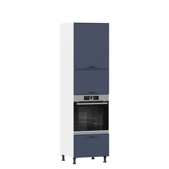 Кухонный шкаф-пенал для посуды 600 Индиго ЛД 298.470.000.115, Белый/Тёмно-синий в Надыме - изображение 3