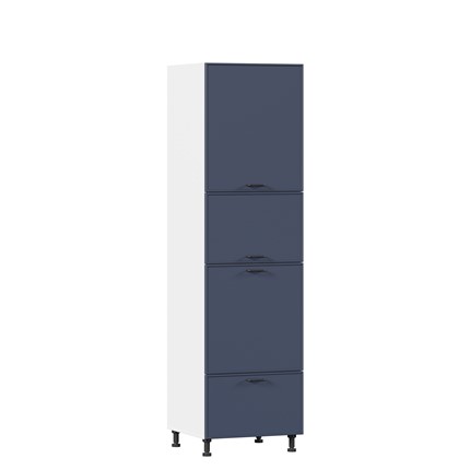 Кухонный шкаф-пенал для посуды 600 Индиго ЛД 298.470.000.115, Белый/Тёмно-синий в Надыме - изображение