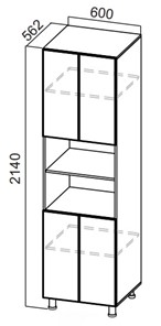 Шкаф-пенал распашной Стайл, П600(2140), МДФ в Салехарде