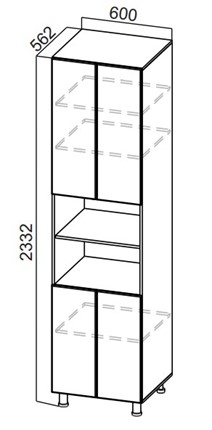 Шкаф-пенал Стайл, П600(2332), МДФ в Салехарде - изображение