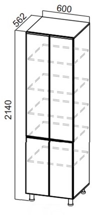 Шкаф-пенал Стайл, П600г(2140), МДФ в Салехарде - изображение