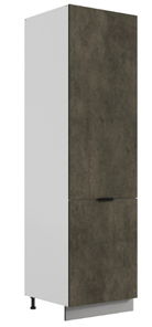Шкаф-пенал Стоун 2 L600 (2 дв.гл.) (белый/камень темно-серый) в Лабытнанги