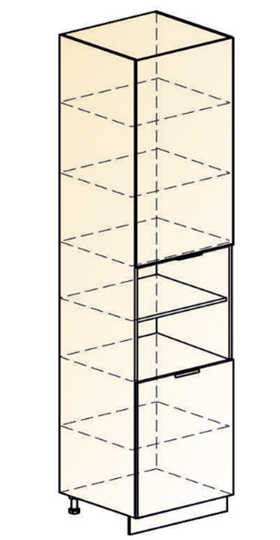 Шкаф-пенал Стоун 2 L600 H2141 (2 дв. гл.) (белый/акация светлая) в Салехарде - изображение 1