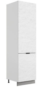 Шкаф-пенал Стоун L600 под холодильник (2 дв.гл.) (белый/белая скала) в Салехарде - предосмотр