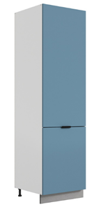 Шкаф-пенал Стоун L600 под холодильник (2 дв.гл.) (белый/изумруд софттач) в Салехарде